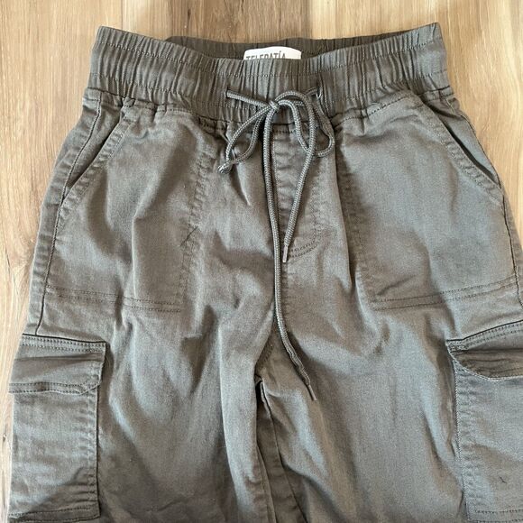 sz 0/24 - Teen Girls Olive Green Cargo Style Cotton Jogger Pants by Telepatia - Picture 5 of 8